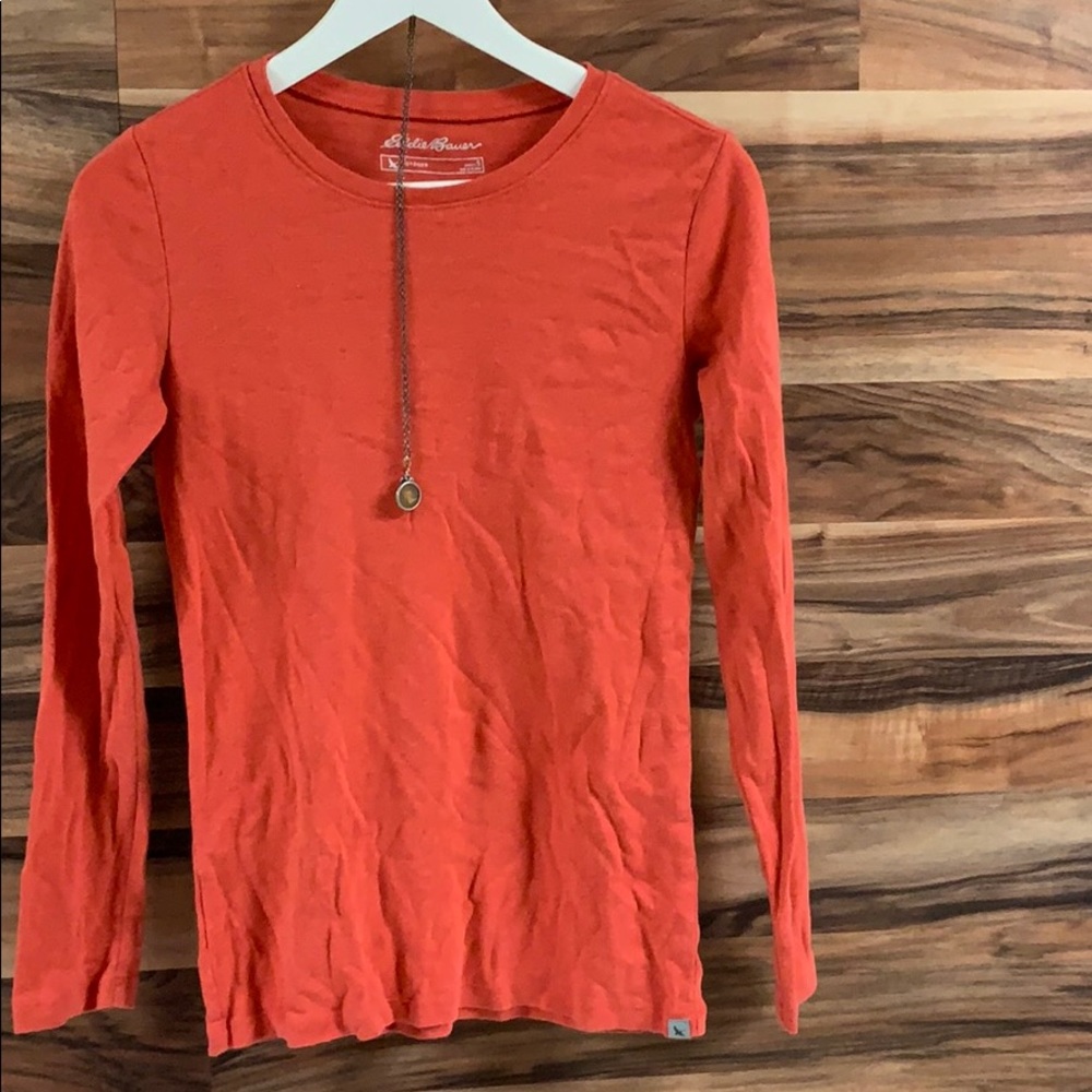 Eddie Bauer peach long sleeves shirt